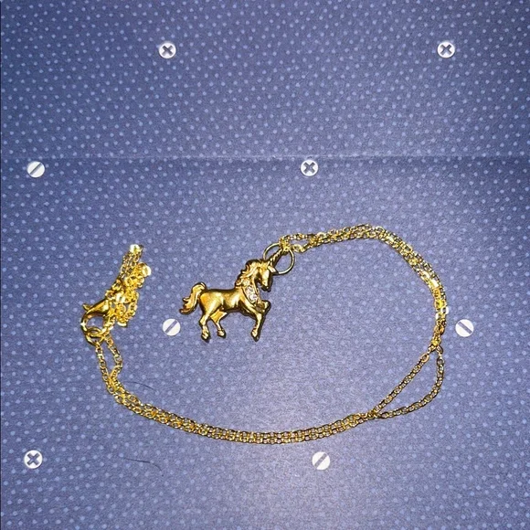 Gold Unicorn Pendant Necklace - Picture 1 of 3